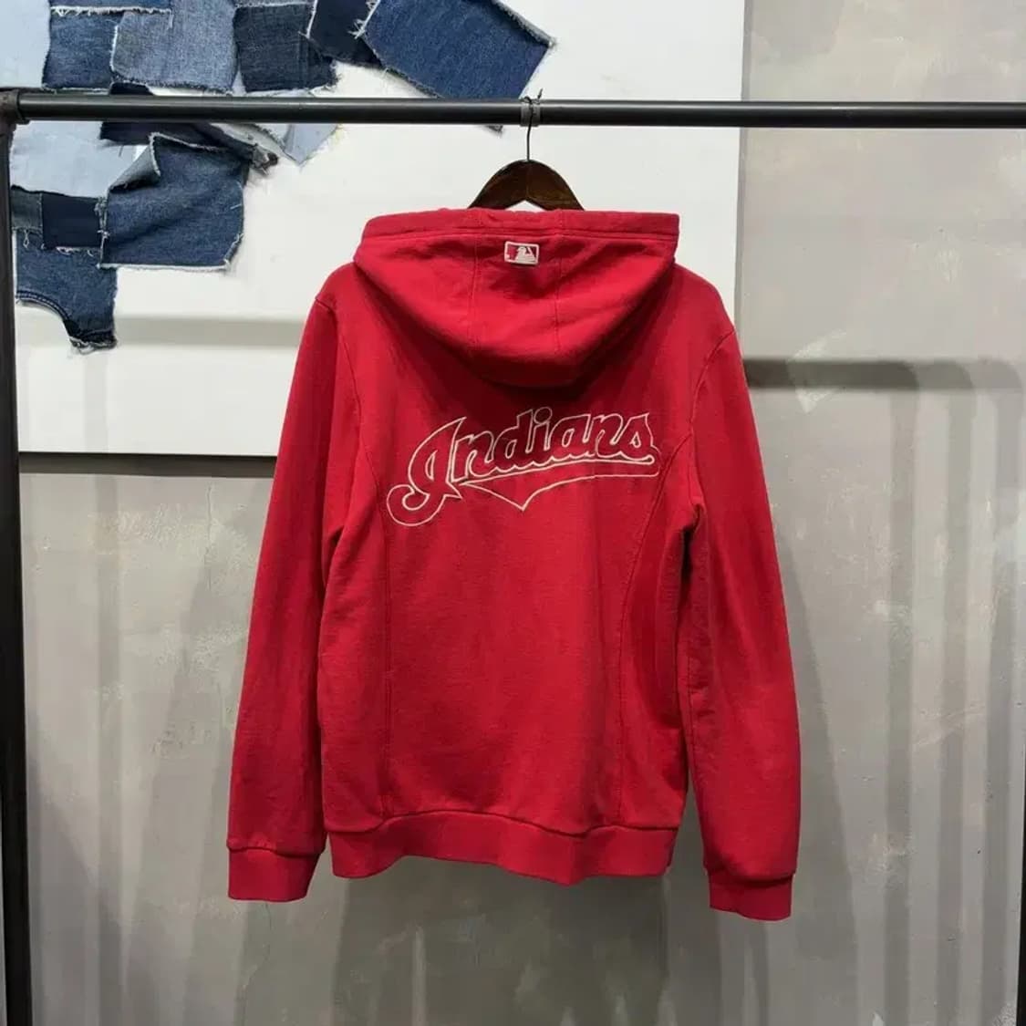 (100) MLB 클리블랜드 인디언스 캐주얼 자수 기모 후드티 상품이미지4