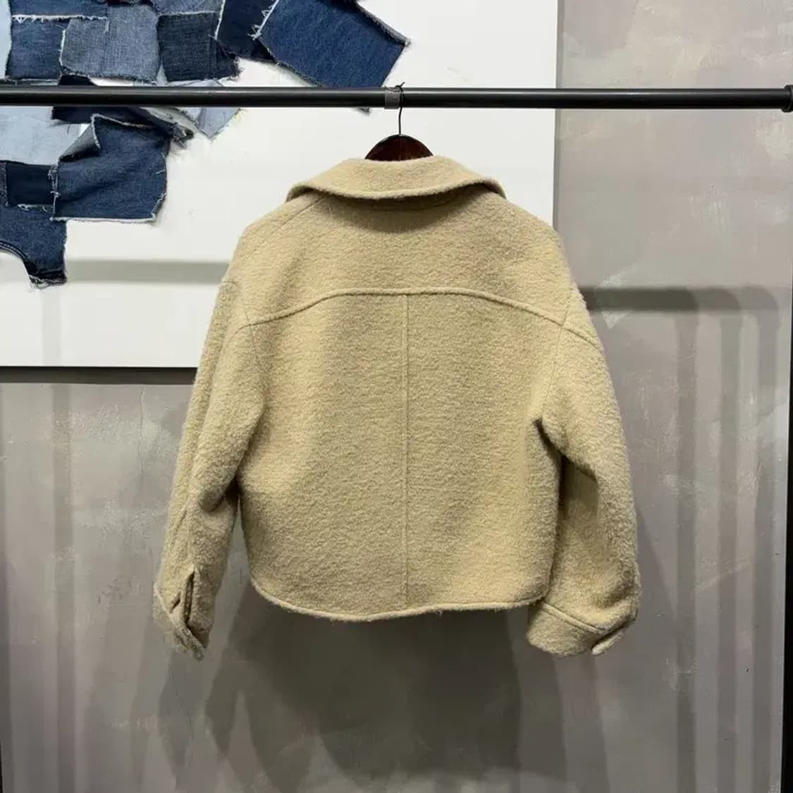 (85) 온앤온 여성 캐주얼 알파카 앙고라 부클 크롭 자켓 상품이미지4