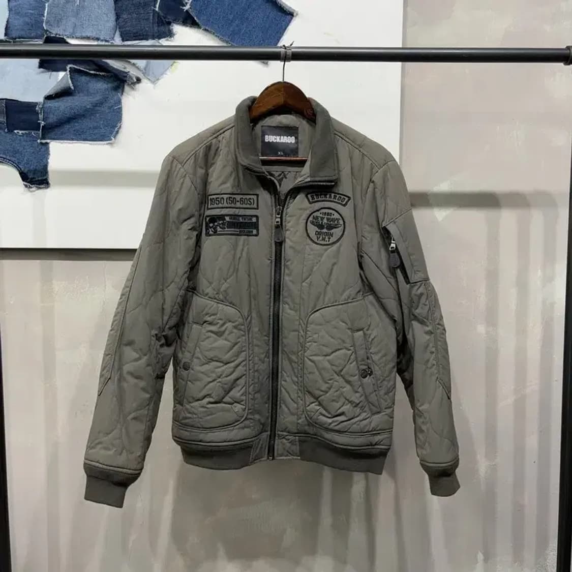 (105) 버커루 밀리터리 캐주얼 퀼팅 누빔 패디드 자켓 상품이미지1