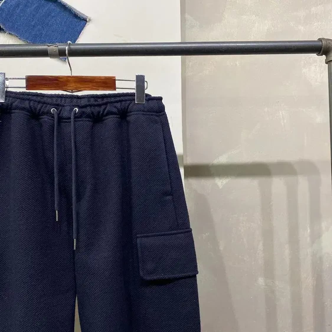 (30~32인치) 라이풀 캐주얼 모직 네이비 밴딩 카고팬츠 바지 상품이미지3