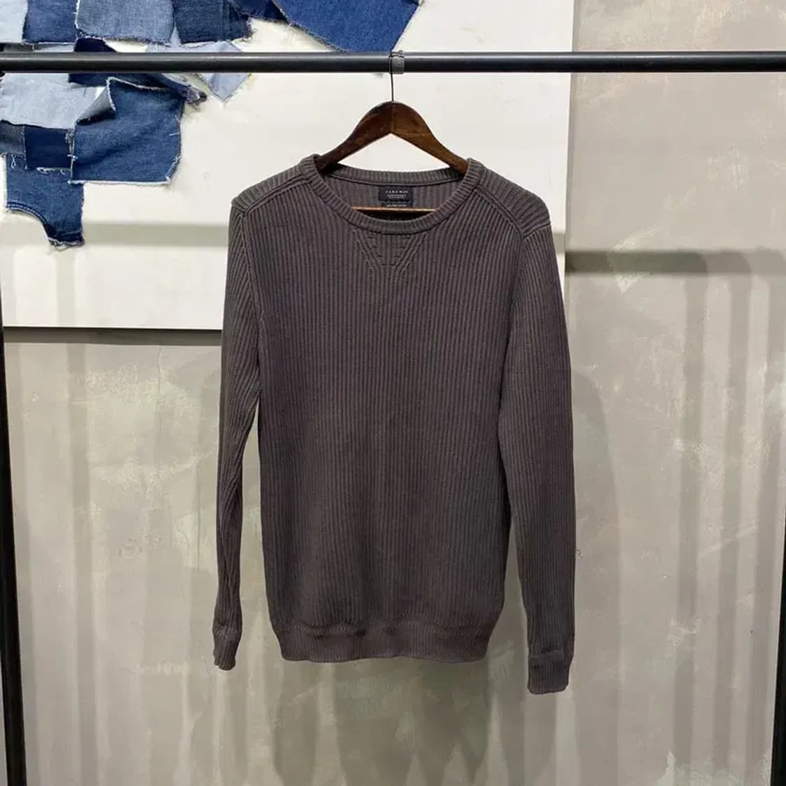 (95) 자라 ZARA 캐주얼 그레이 라운드 니트 상품이미지1