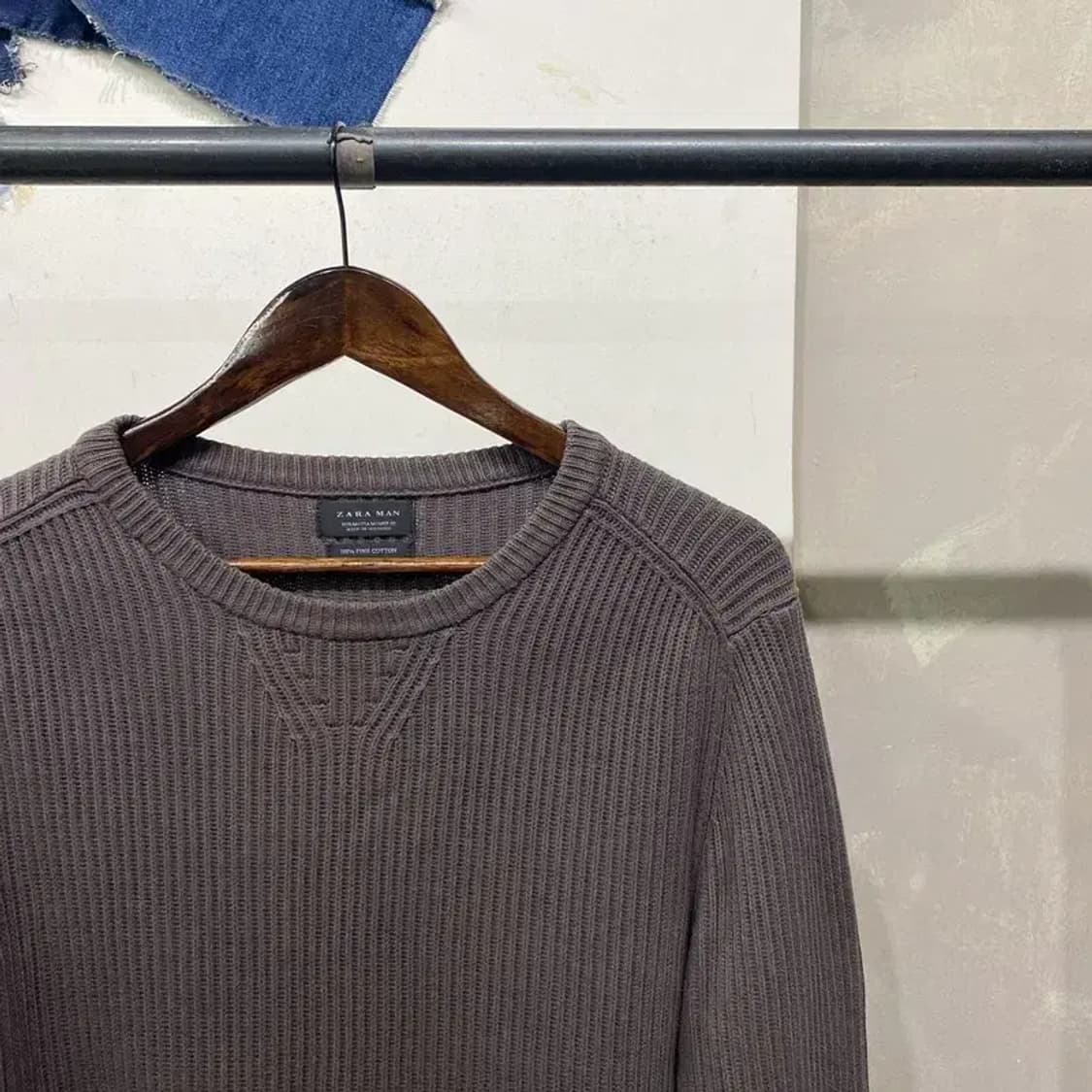 (95) 자라 ZARA 캐주얼 그레이 라운드 니트 상품이미지3