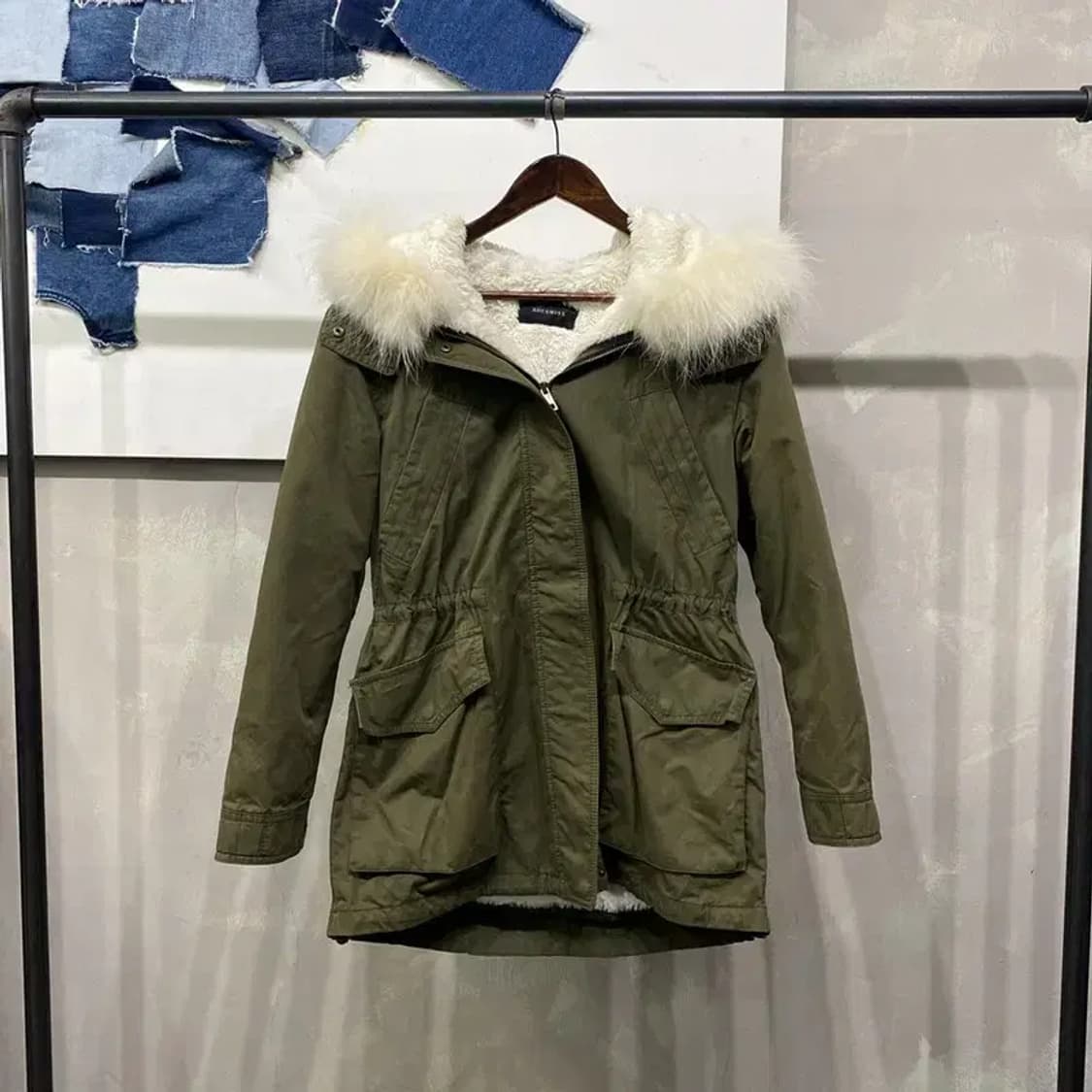 (55) 쉬스미스 여성 캐주얼 라쿤털 후드 야상 자켓 상품이미지1