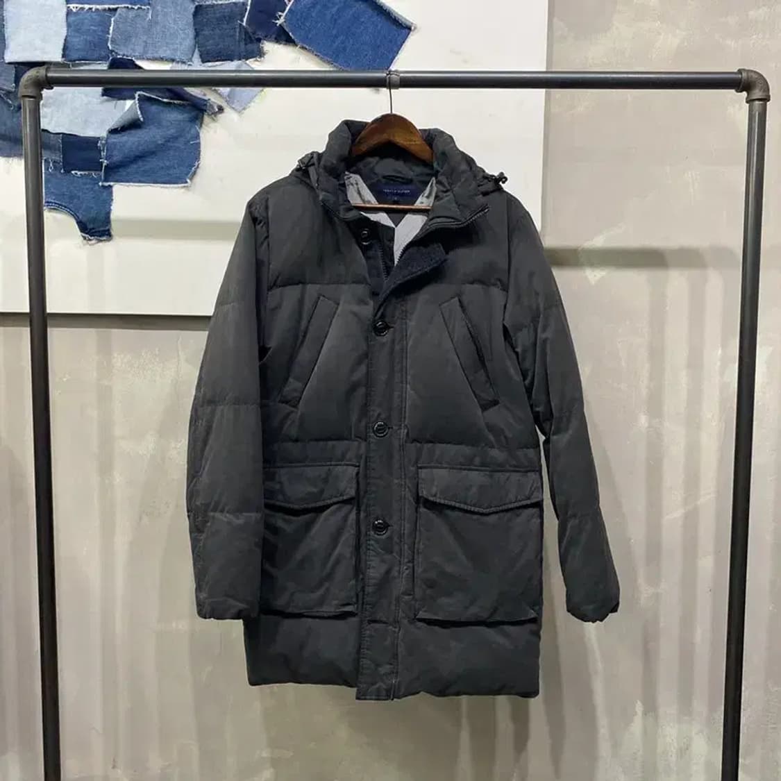 (90) 타미힐피거 캐주얼 투포켓 후드 롱 패딩 점퍼 상품이미지1