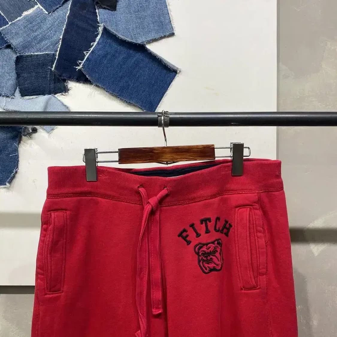 (32~34인치) 아베크롬비 캐주얼 불독 자수 밴딩 기모 운동바지 상품이미지2
