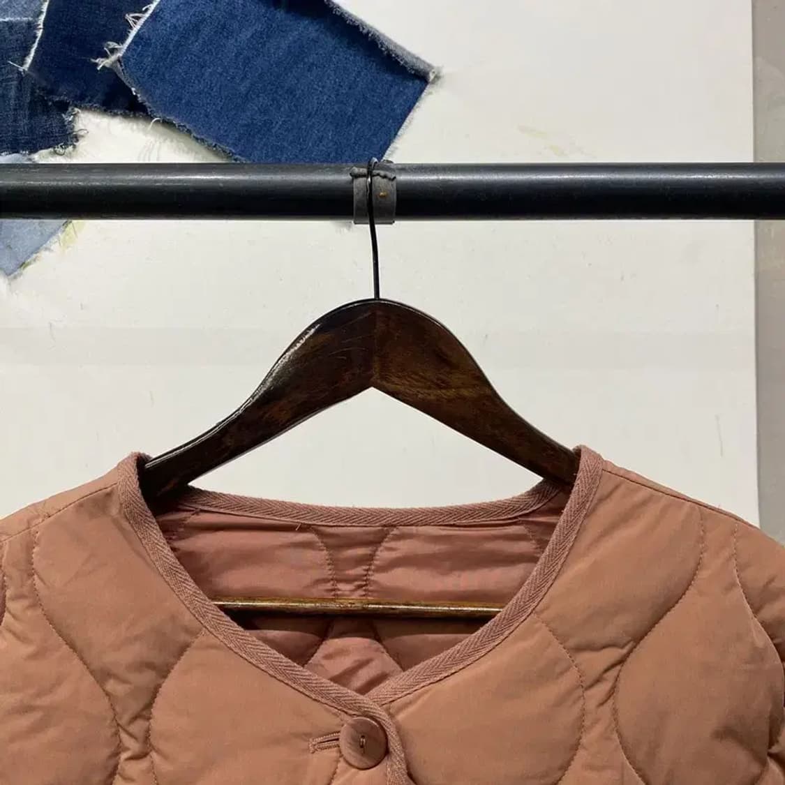 (100) 펠틱스 여성 캐주얼 카라리스 깔깔이 퀼팅 자켓 상품이미지2