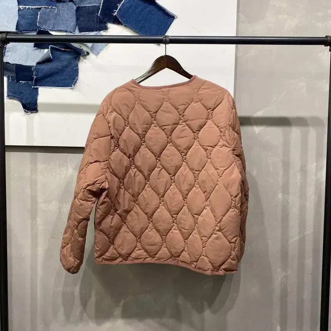 (100) 펠틱스 여성 캐주얼 카라리스 깔깔이 퀼팅 자켓 상품이미지4