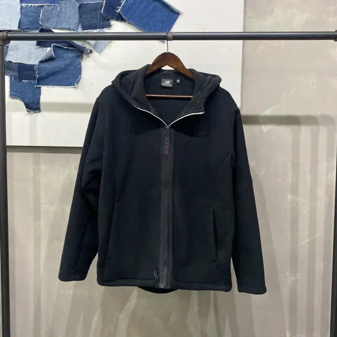 (105) 뉴발란스 캐주얼 기모 후리스 플리츠 후드집업 자켓 상품이미지1