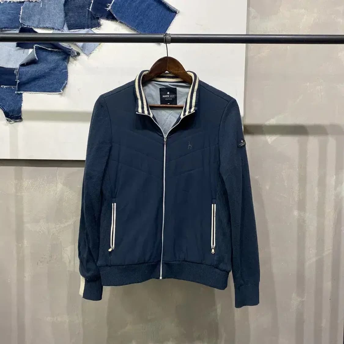 (100) 헤지스 골프 스포츠 방풍 니트 경량패딩 자켓 상품이미지1
