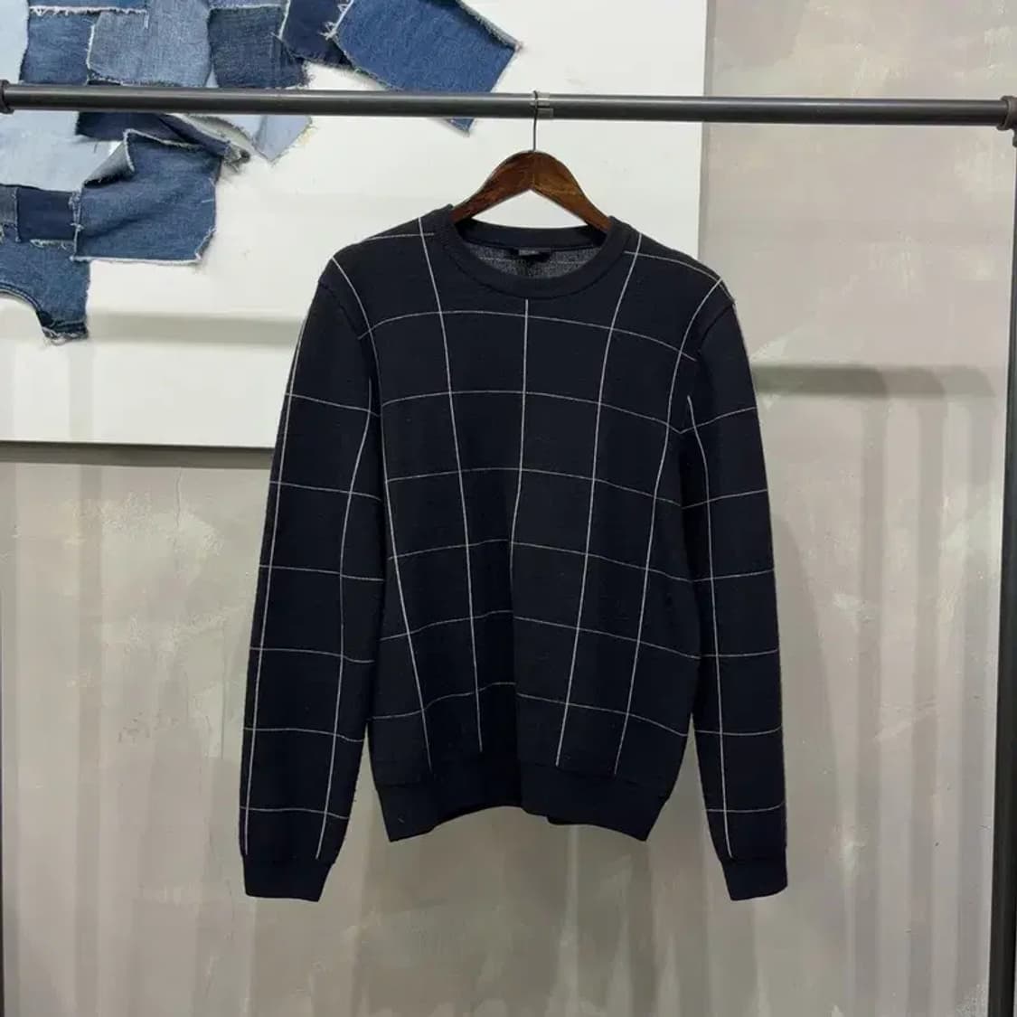 (95) 질스튜어트뉴욕 캐주얼 클래식 체크 울 니트 상품이미지1
