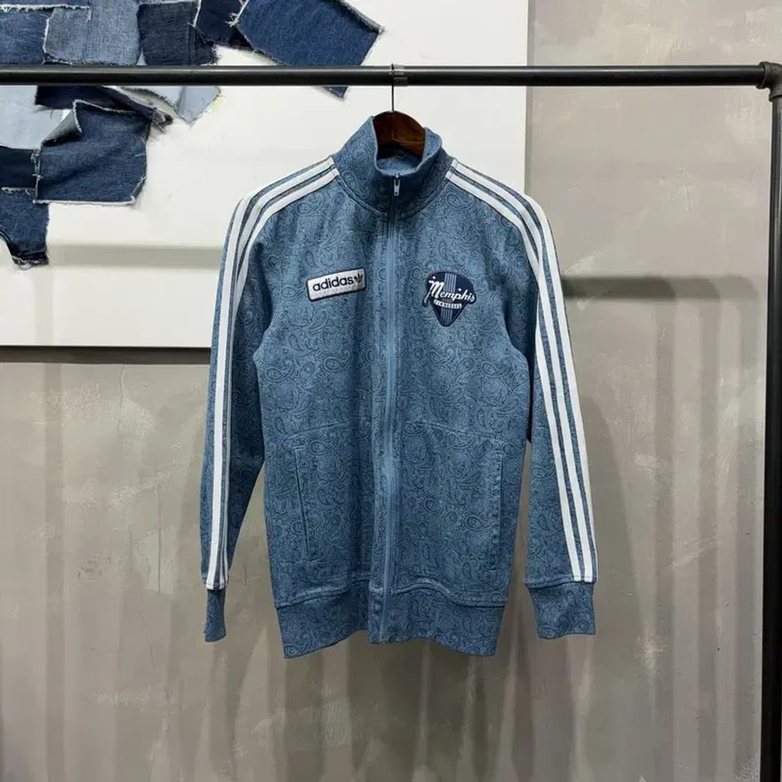 (90) 아디다스 여성 스트릿 멤피스 테니스 페이즐리 저지 집업 트랙탑 상품이미지1