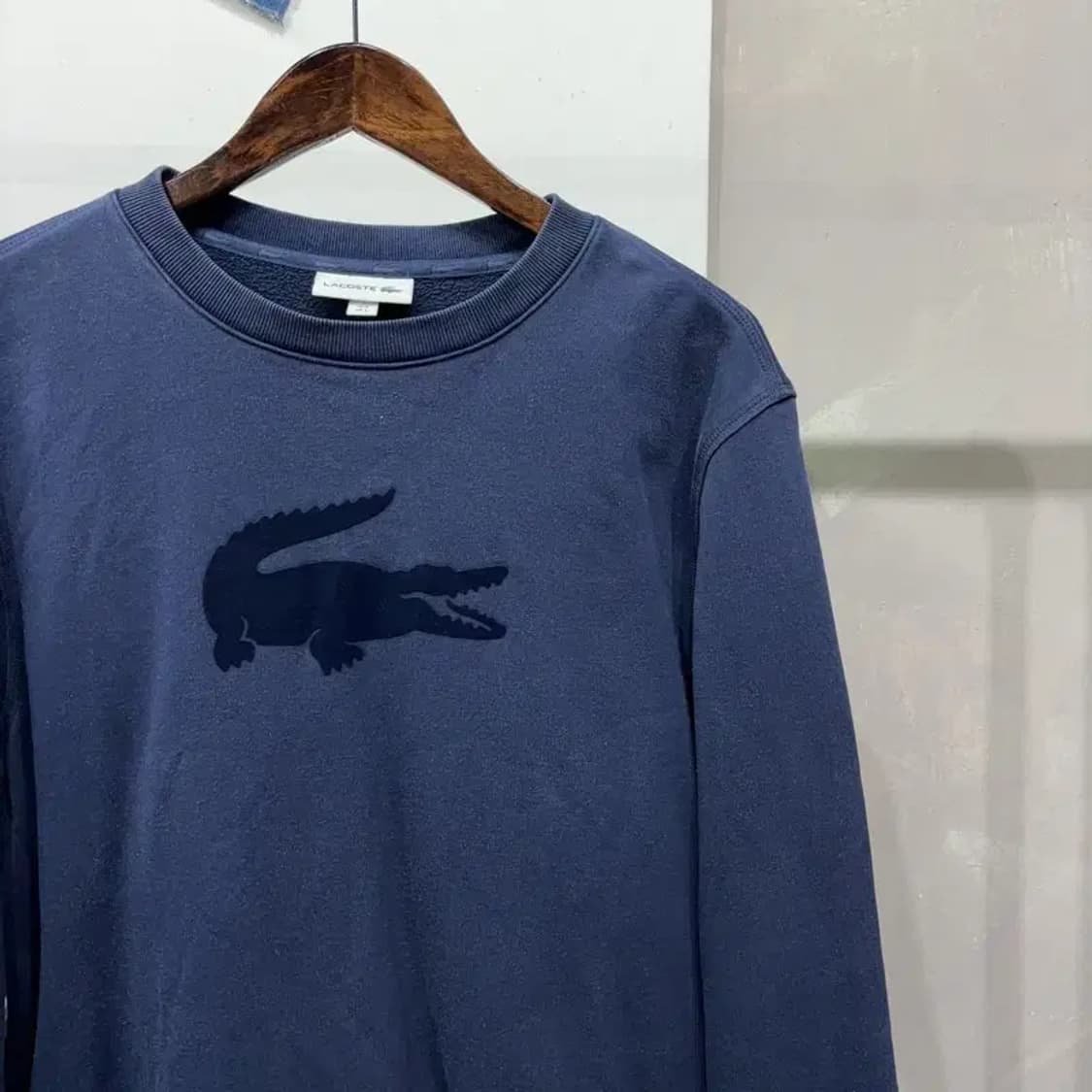 (105) 라코스테 캐주얼 빅로고 프린팅 기모 맨투맨 긴팔 티 상품이미지3
