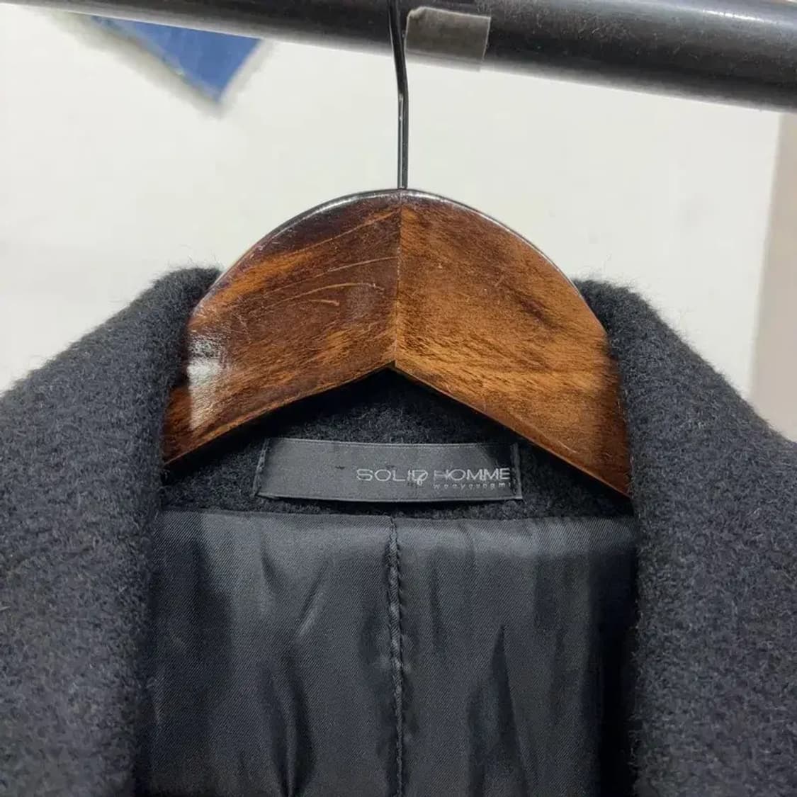 (95) 솔리드옴므 캐주얼 클래식 벨티드 라마 울 하프 코트 상품이미지2