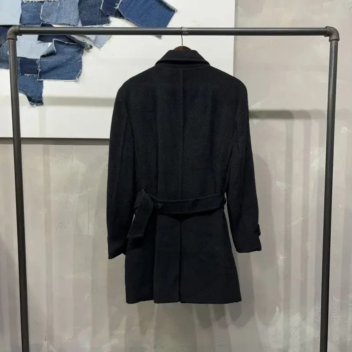 (95) 솔리드옴므 캐주얼 클래식 벨티드 라마 울 하프 코트 상품이미지4