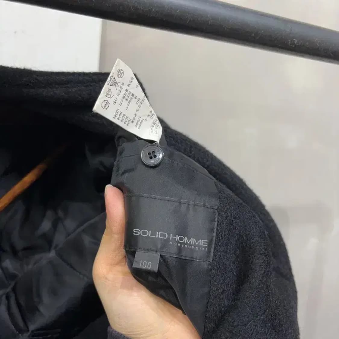 (95) 솔리드옴므 캐주얼 클래식 벨티드 라마 울 하프 코트 상품이미지5