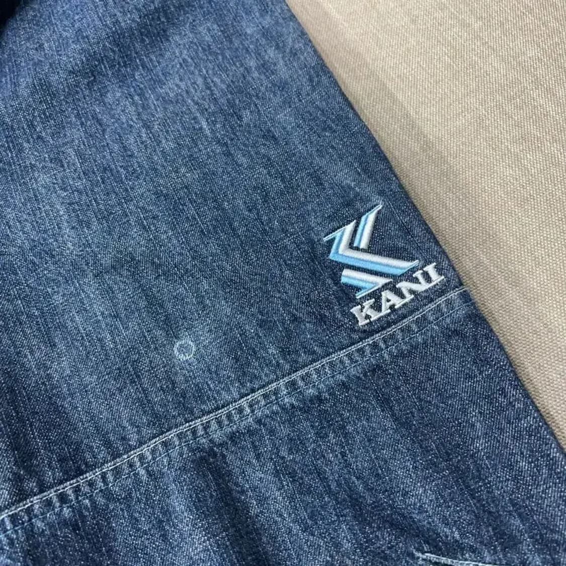 (30인치) 칼카니 스트릿 빈티지 더블니 진청바지 데님팬츠 상품이미지8