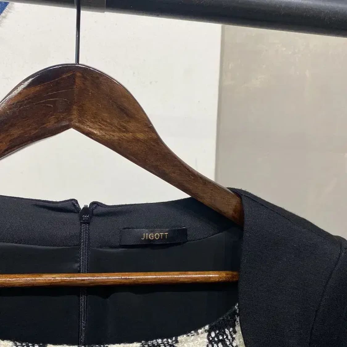 (90) 지고트 여성 캐주얼 체크 트위드 원피스 상품이미지2