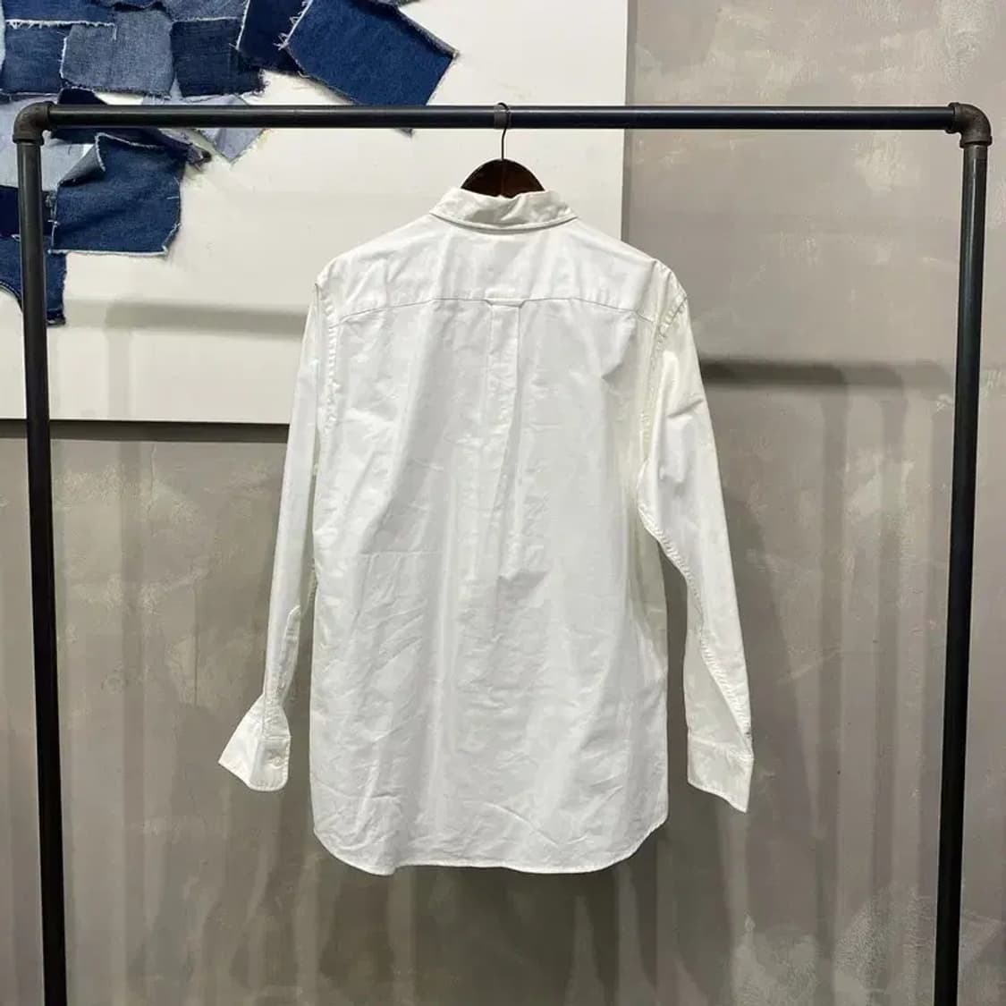 (105) 유니클로 캐주얼 베이직 화이트 셔츠 남방 상품이미지4