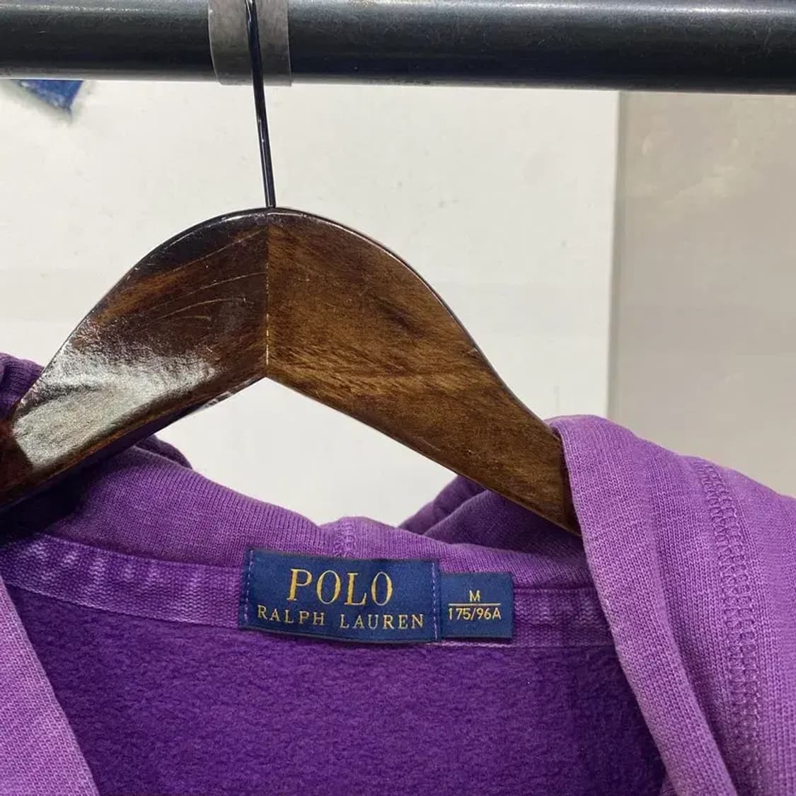 (100) 폴로 랄프로렌 빈티지 자수 약기모 퍼플 후드집업 자켓 상품이미지2