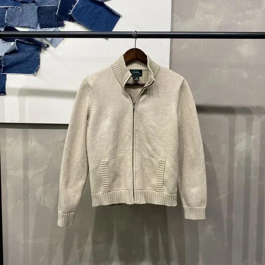 (100) 로렌 랄프로렌 여성 올드스쿨 빈티지 니트집업 자켓 상품이미지1