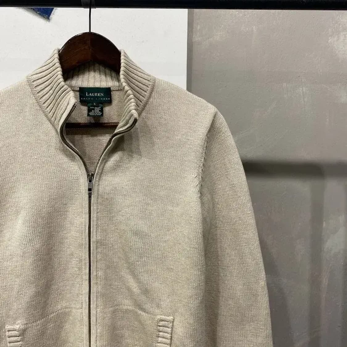 (100) 로렌 랄프로렌 여성 올드스쿨 빈티지 니트집업 자켓 상품이미지3