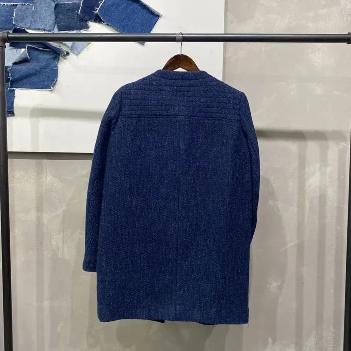 (95) 마쥬 여성 캐주얼 네이비 비스코스 울 롱코트 상품이미지4