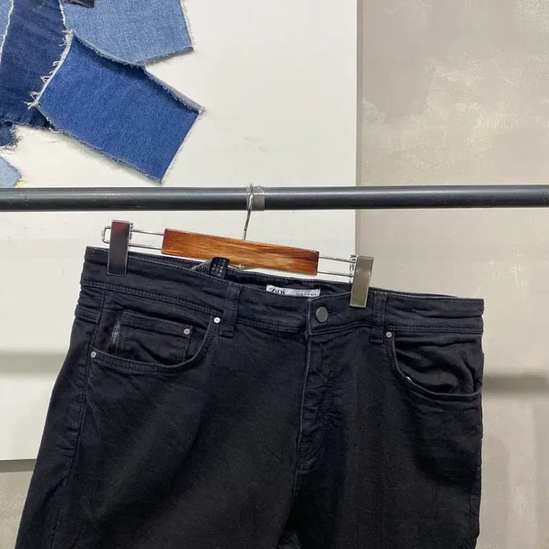 (36인치) 자라 ZARA 캐주얼 스판 흑청바지 블랙진 데님팬츠 상품이미지2