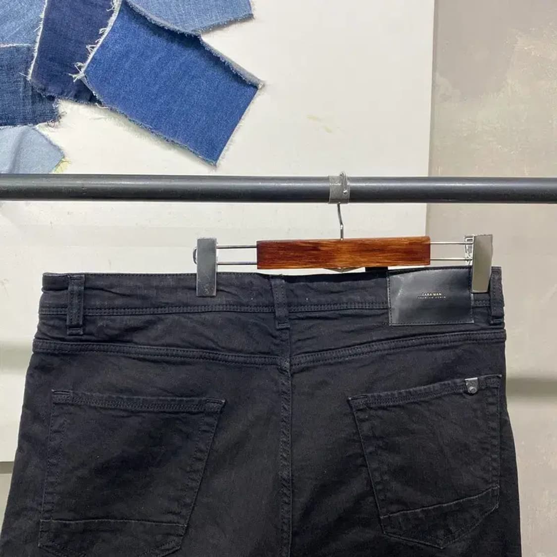 (36인치) 자라 ZARA 캐주얼 스판 흑청바지 블랙진 데님팬츠 상품이미지4