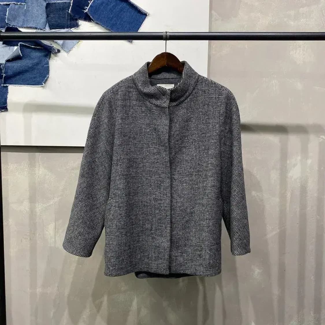 (95) 베스띠벨리 여성 캐주얼 체크 울 숏코트 상품이미지1