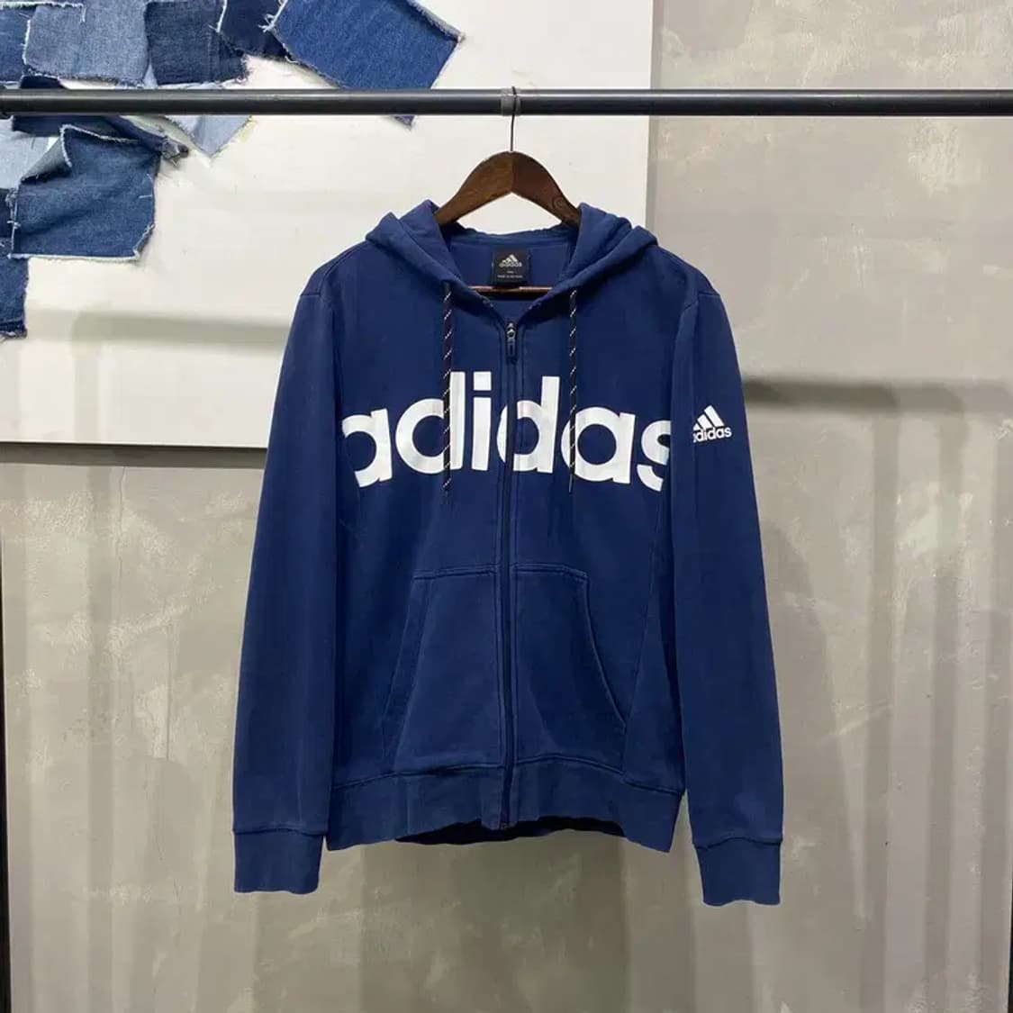 (100) 아디다스 캐주얼 빅프린팅 기모 후드집업 자켓 상품이미지1