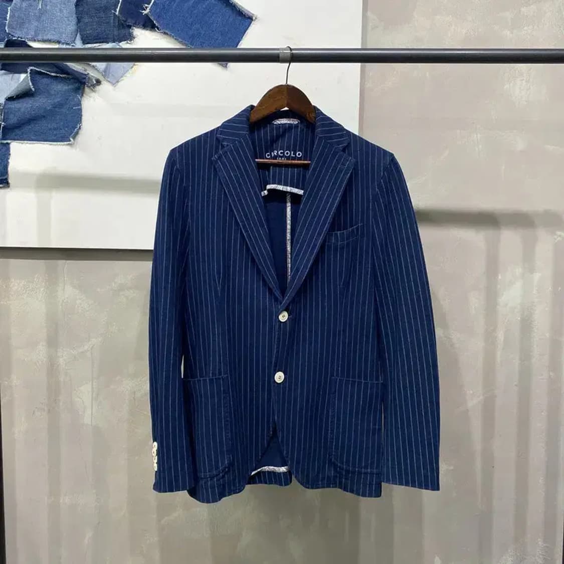 (95) CIRCOLO 치르콜로 캐주얼 스트라이프 블레이저 자켓 상품이미지1