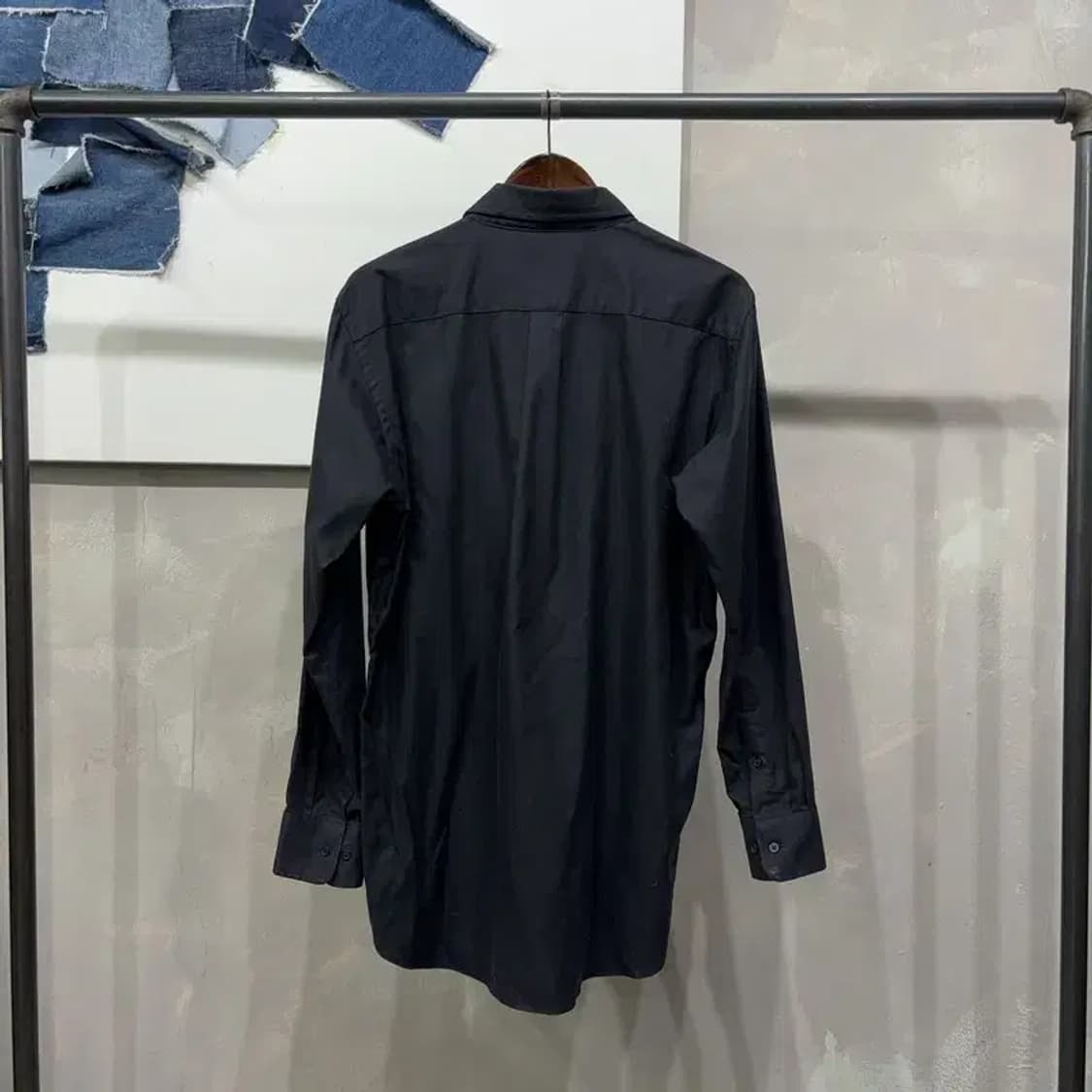 (105) 유니클로 캐주얼 베이직 포켓 블랙 셔츠 남방 상품이미지4