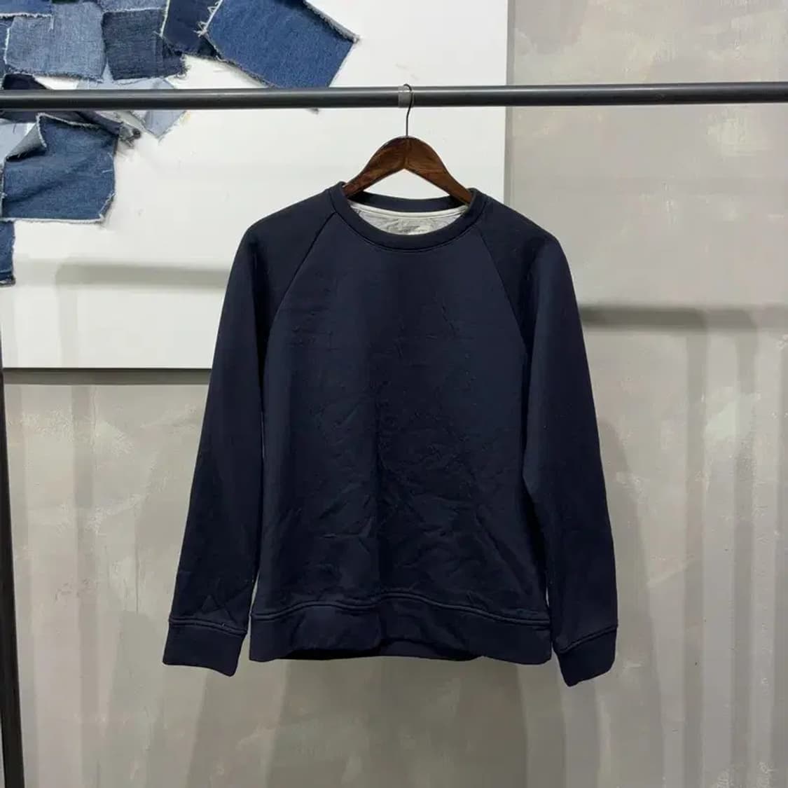 (95) 시리즈에피그램 캐주얼 클래식 네이비 무지 맨투맨 긴팔 티 상품이미지1