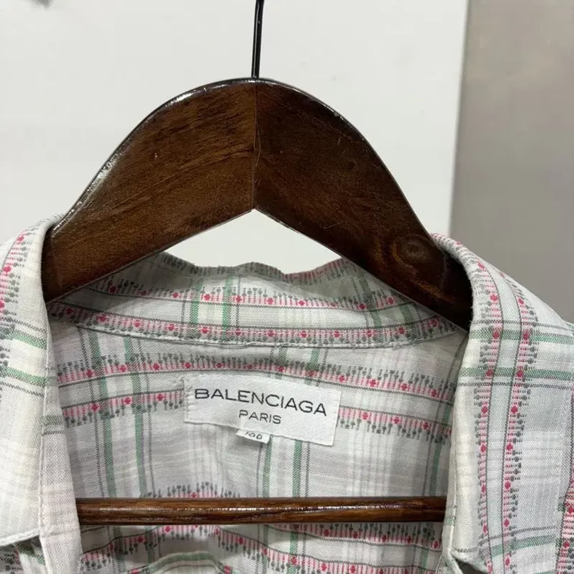 (105) 발렌시아가 명품 빈티지 체크 패턴 셔츠 남방 상품이미지2