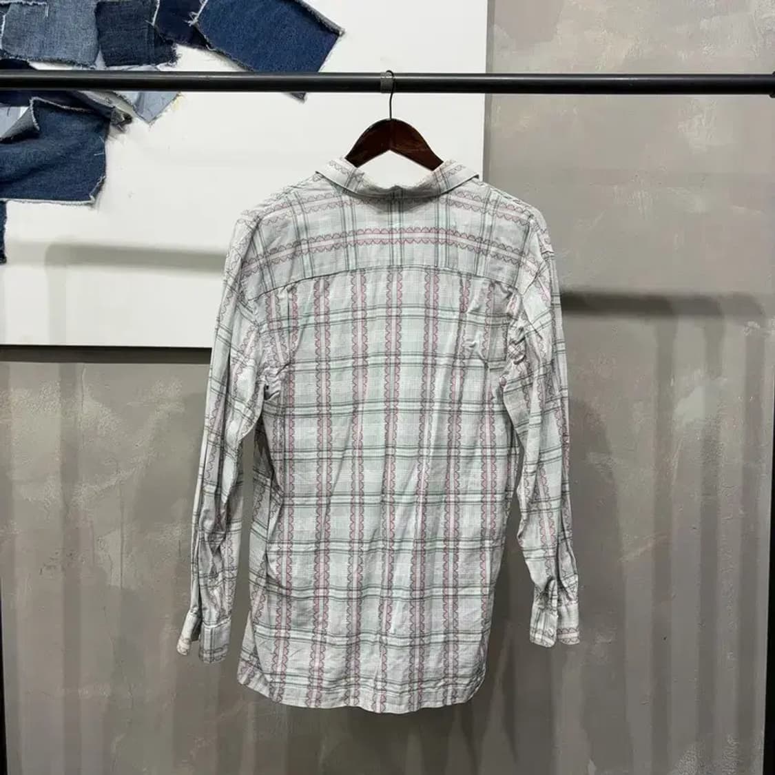 (105) 발렌시아가 명품 빈티지 체크 패턴 셔츠 남방 상품이미지4