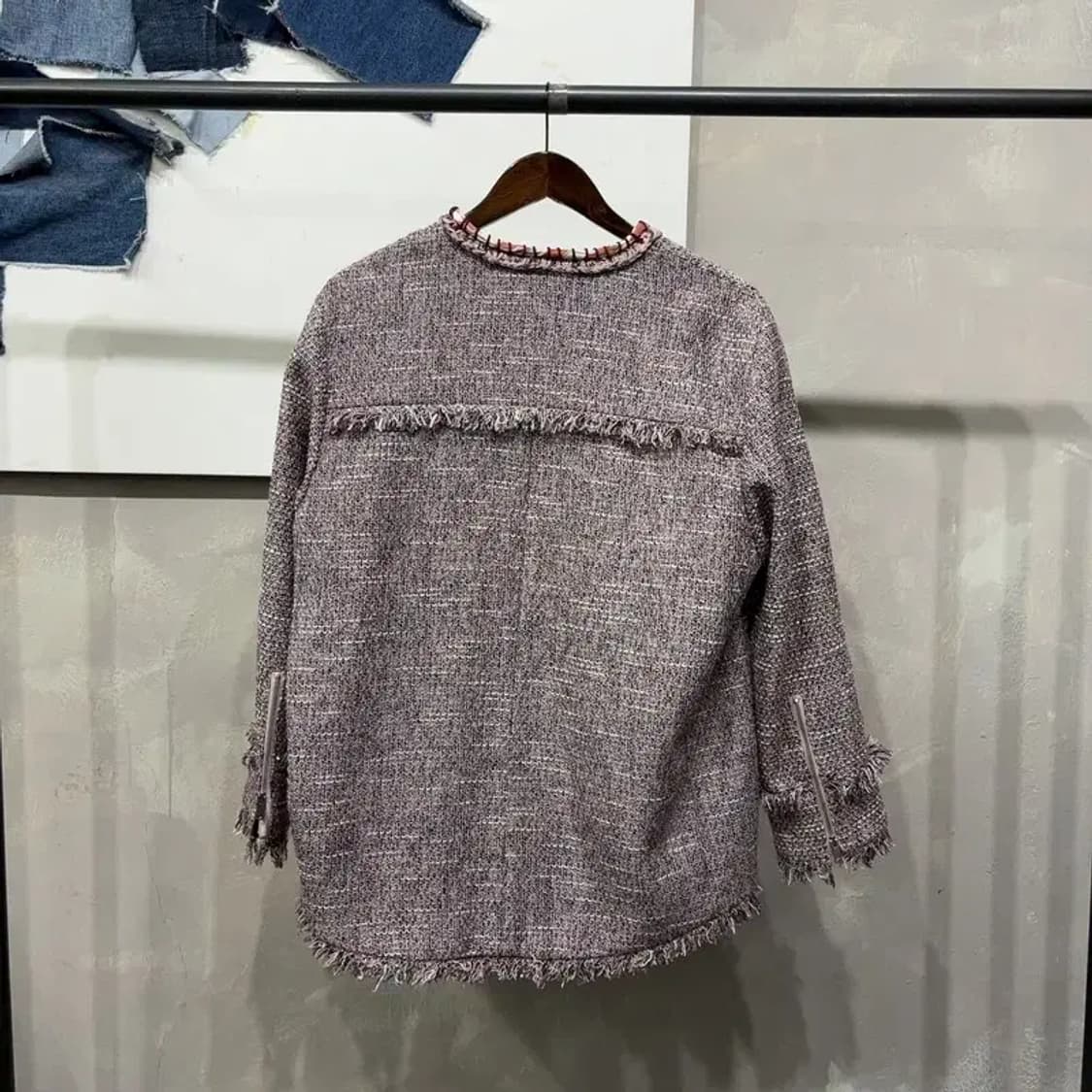 (95) 잇미샤 여성 캐주얼 카라리스 트위드 자켓 상품이미지4