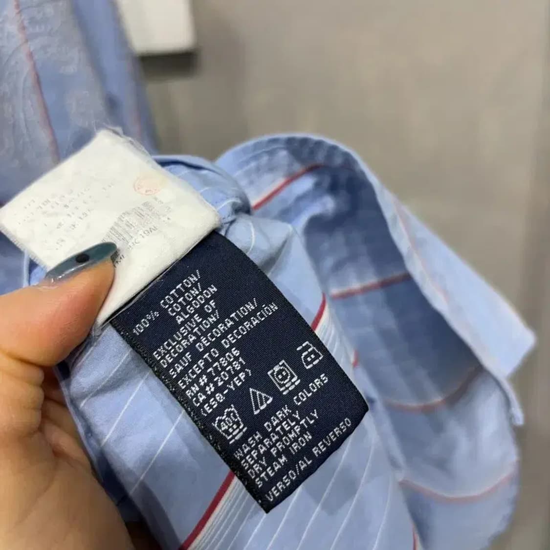 (105) 타미힐피거 캐주얼 스트라이프 자수 셔츠 남방 상품이미지5