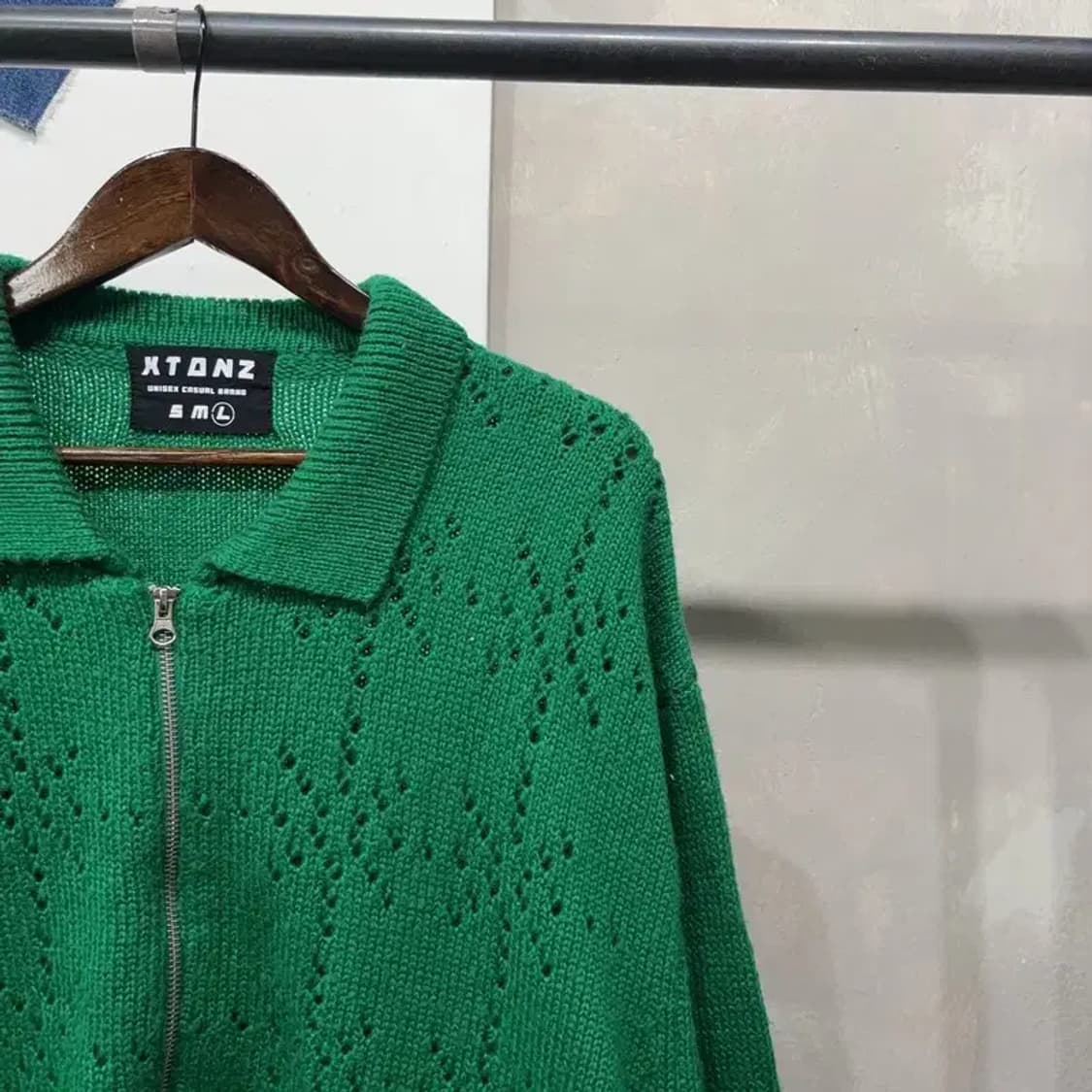 (110) 엑스톤즈 스트릿 투웨이 펀칭 니트 집업 자켓 상품이미지3