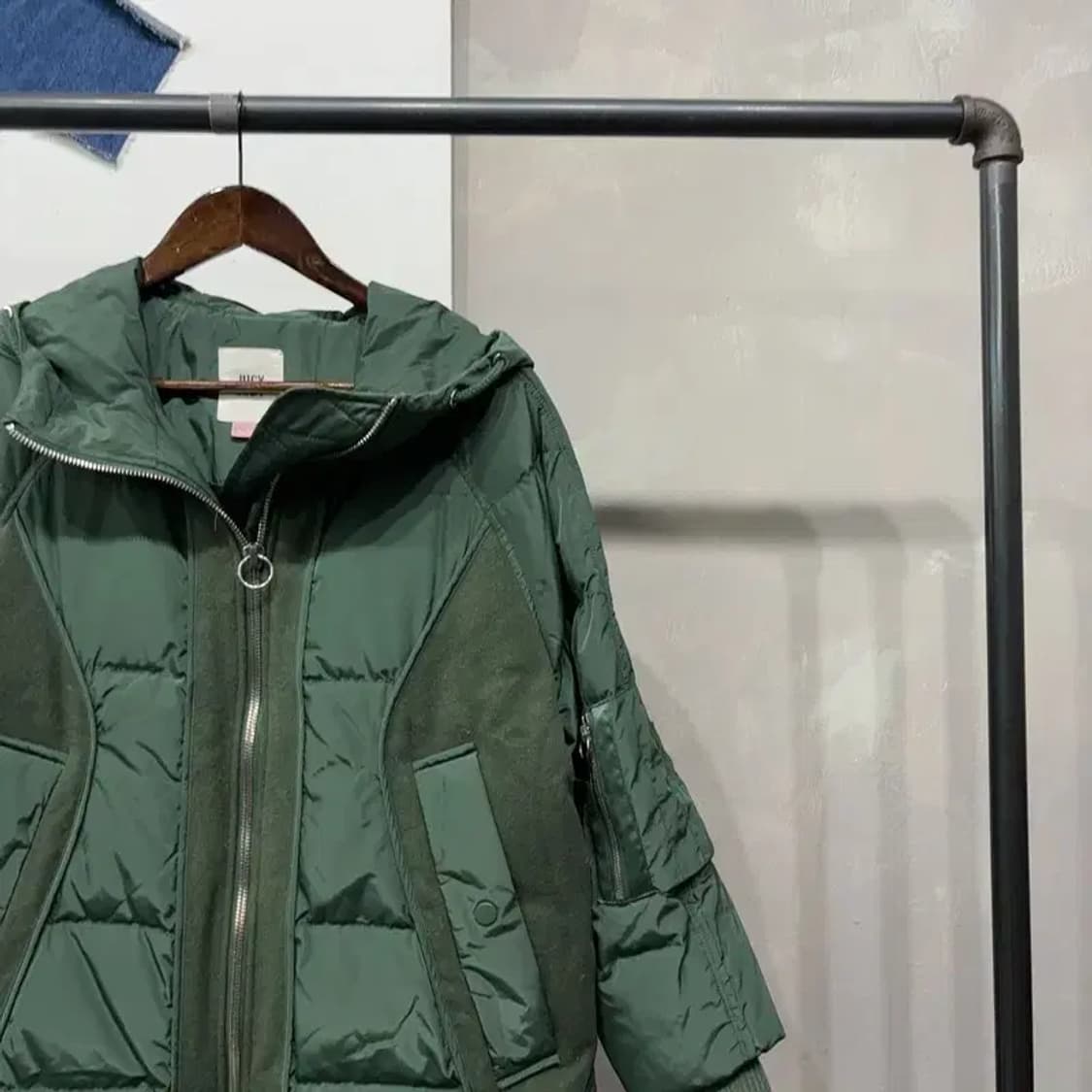 (90) 쥬시쥬디 여성 모직배색 투웨이 덕다운 오리털 롱패딩 상품이미지3