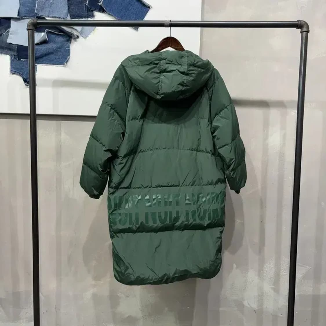 (90) 쥬시쥬디 여성 모직배색 투웨이 덕다운 오리털 롱패딩 상품이미지4