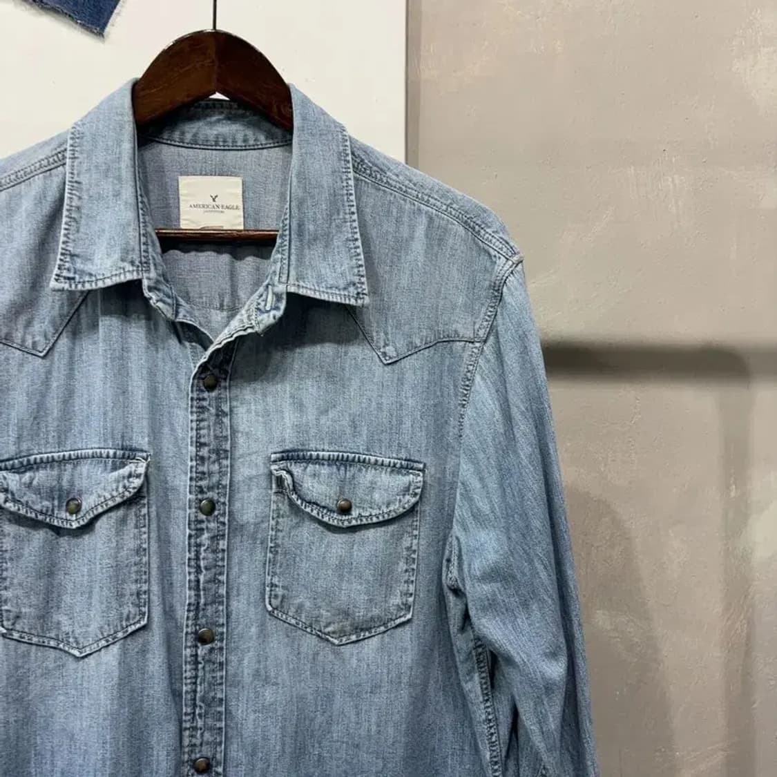 (110) 아메리칸이글 빈티지 웨스턴 투포켓 데님 셔츠 청남방 상품이미지3