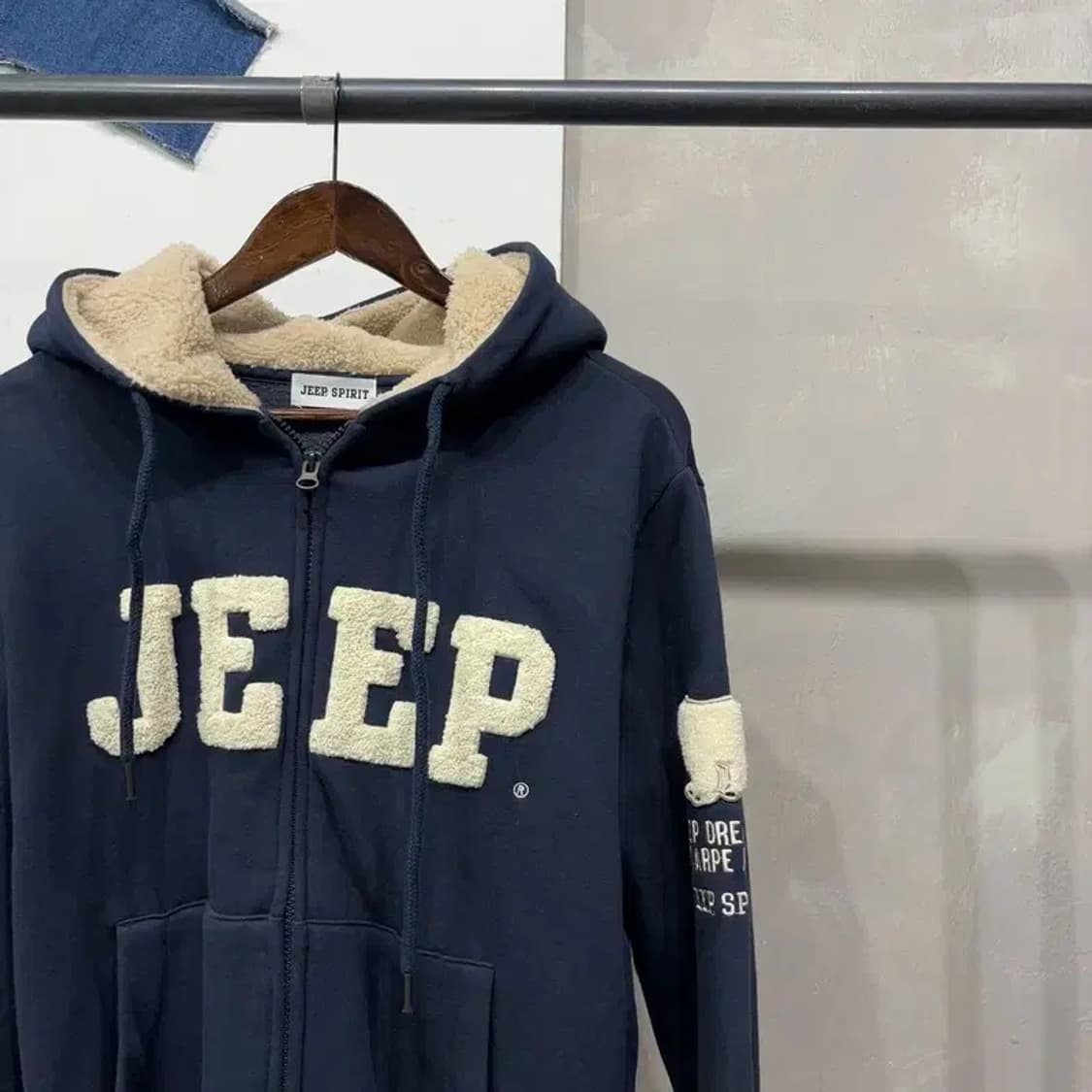 (95) 지프 캐주얼 빅로고 자수 양털 기모 후드집업 자켓 상품이미지3