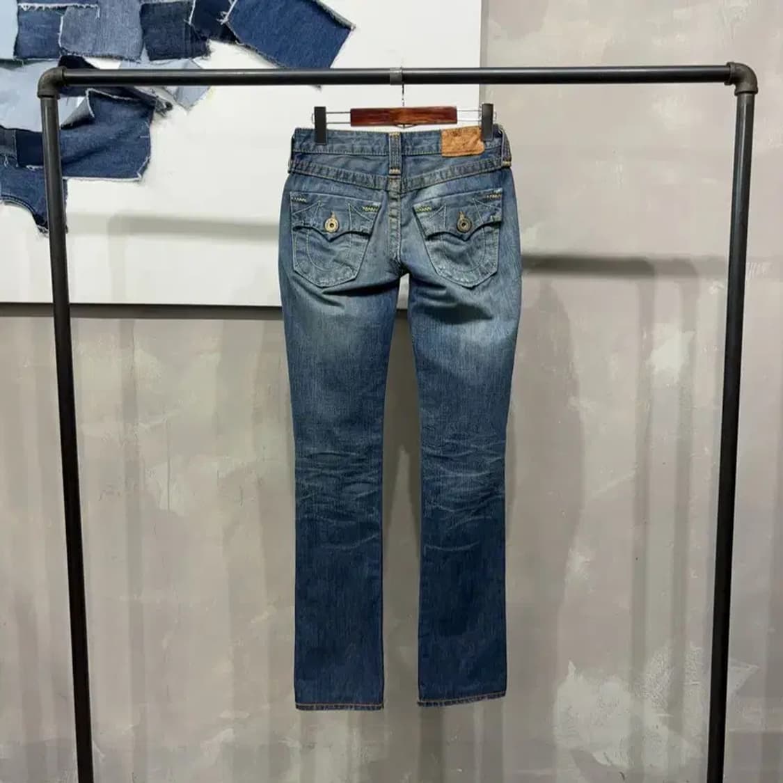 (24인치) 트루릴리젼 여성 Y2K 워싱 청바지 데님팬츠 상품이미지4