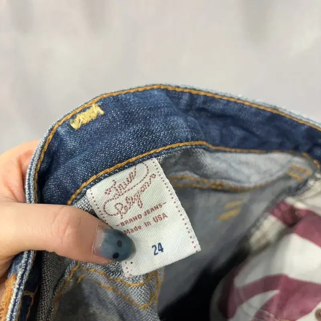 (24인치) 트루릴리젼 여성 Y2K 워싱 청바지 데님팬츠 상품이미지6