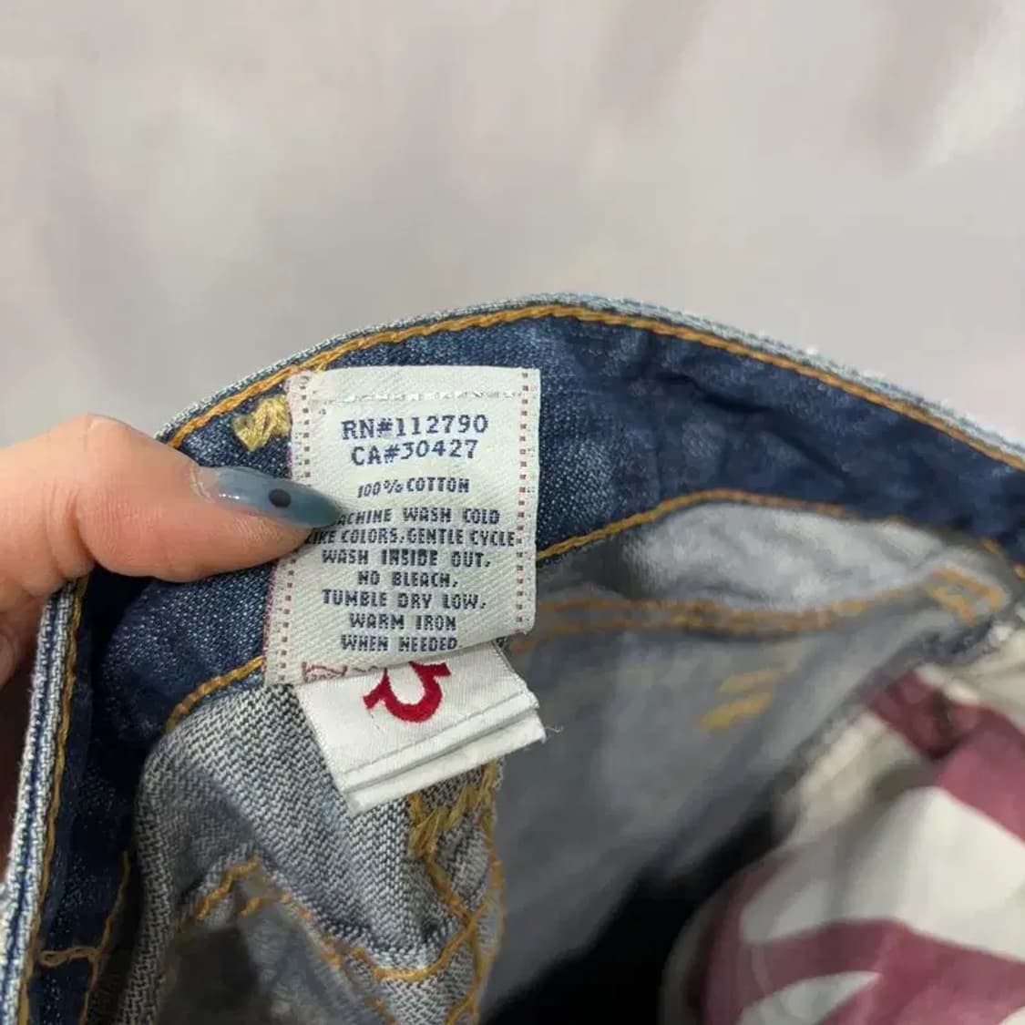 (24인치) 트루릴리젼 여성 Y2K 워싱 청바지 데님팬츠 상품이미지7