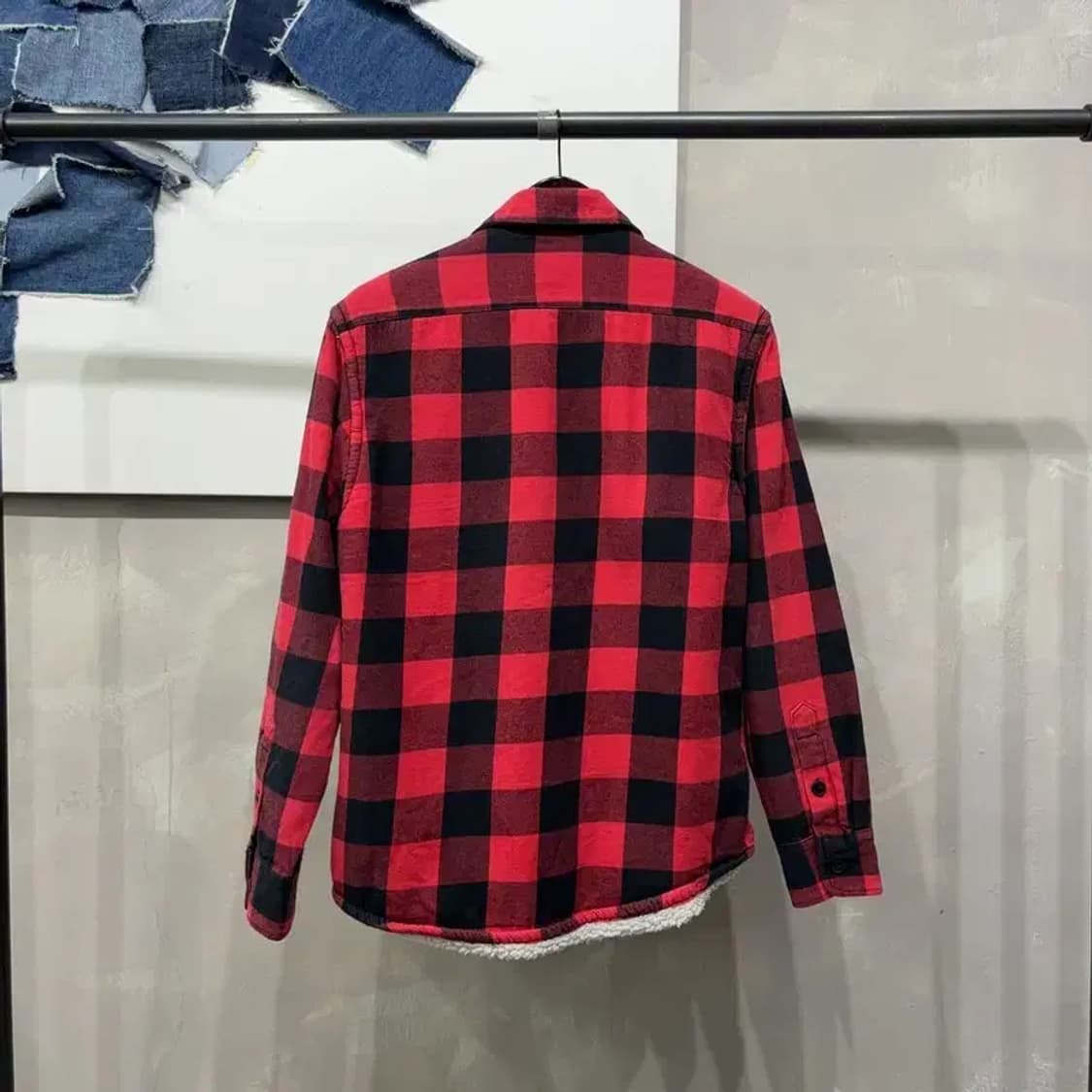 (95) 제이크루 캐주얼 스트릿 투포켓 양털 체크 셔츠 남방 상품이미지4