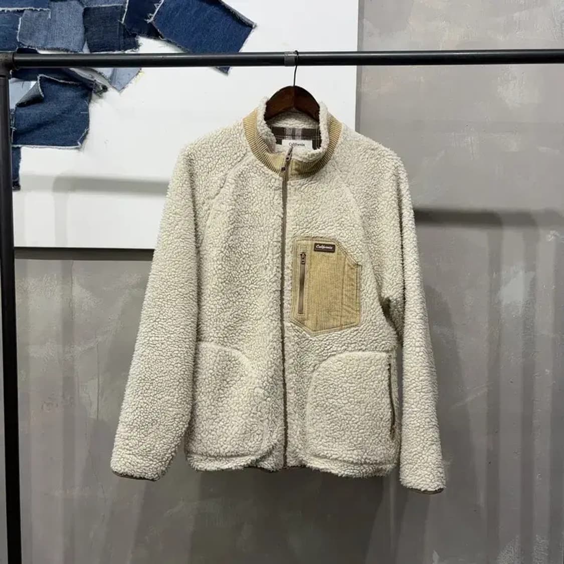 (100) 후아유 캐주얼 스트릿 양털 뽀글이 후리스 플리츠 자켓 상품이미지1