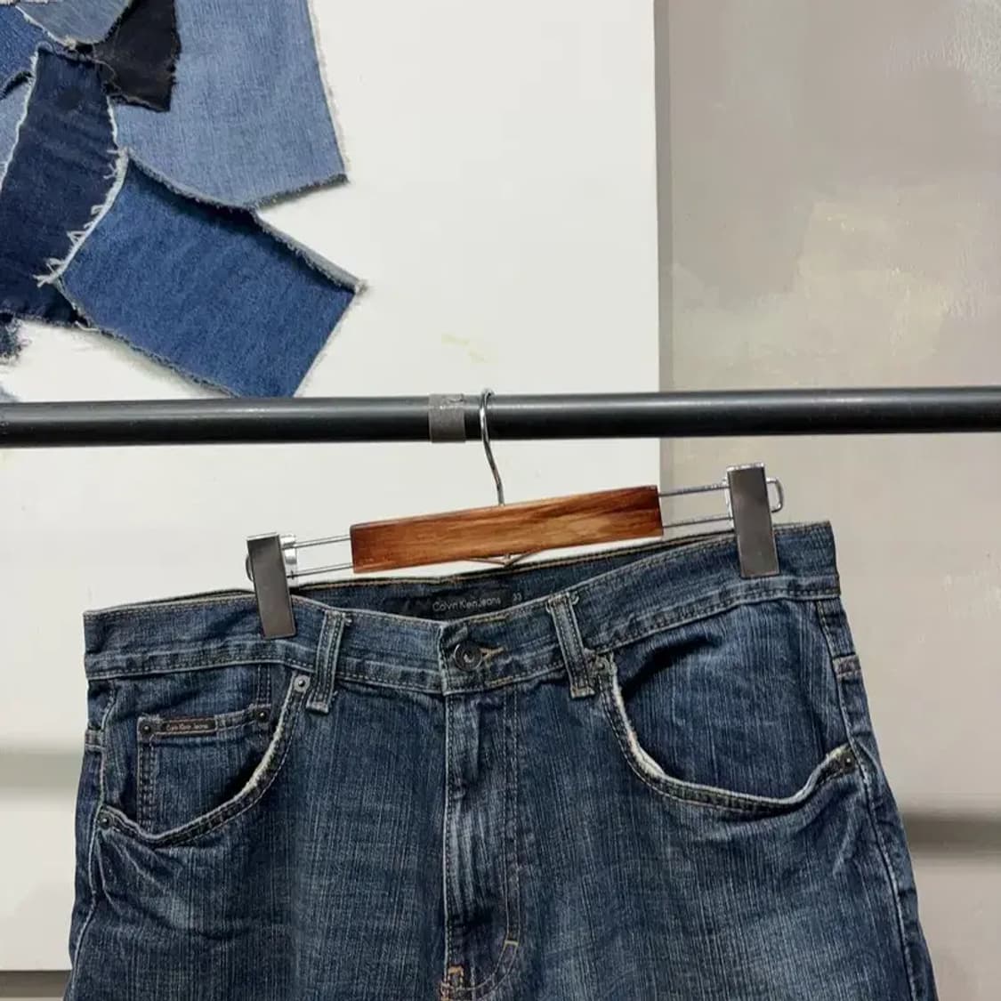 (33인치) 캘빈클라인 CK 스트릿 워싱 진청바지 데님팬츠 상품이미지2