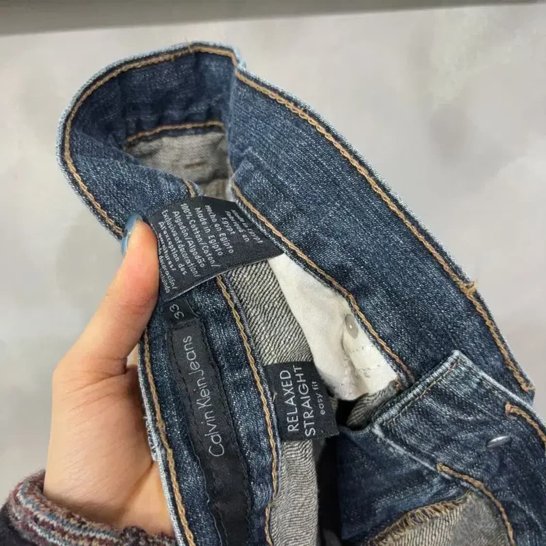 (33인치) 캘빈클라인 CK 스트릿 워싱 진청바지 데님팬츠 상품이미지5