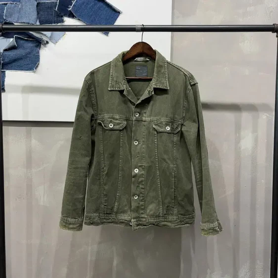 (100) 자라 ZARA 캐주얼 스트릿 피그먼트 데님 트러커 자켓 상품이미지1